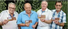  ?? Picture: SUPPLIED ?? SNACKING TEAM: The winners of the ‘Time 4 Biltong vouchers Gerald Mills, Peter Ford, Lester Scriven and Gary Everton.