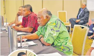  ?? Picture: JOVESA NAISUA ?? Above: Bose ni Vanua ko Lau on Tuesday at the Holiday Inn in Suva, on Tuesday.