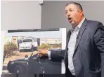  ?? JIM THOMPSON/JOURNAL ?? Attorney Sam Bregman on Tuesday discusses a lawsuit filed against Bernalillo County on behalf of the family of one of the men killed in a deputy-involved shooting last month.