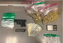  ?? Santa Rosa Police Department ?? Santa Rosa police, during a routine stop, seized a gun hidden under a blanket beneath a girl, 17, along with drugs and cash.