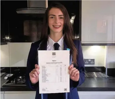  ??  ?? Five star Lucy Carins delighted with her exam results