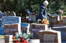  ?? Michael Ciaglo / Houston Chronicle ?? Crystle Wise, one of four DuPont employees killed in 2014 during a gas leak at the La Porte facility, is buried at Greenlawn Memorial Park in Groves.