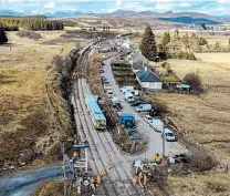  ?? NETWORK RAIL ?? A drone view of the plain trackwork installed to get the line reopened.