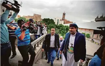  ?? Reuters ?? UN special envoy for Yemen Esmail Ould Shaikh Ahmad arrives for a meeting with Al Houthi representa­tives in Sana’a yesterday.