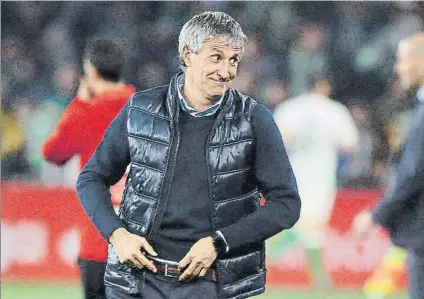  ?? FOTO: EFE ?? Quique Setién lanza elogios sin cesar a una Real con la que comparte estilo de juego