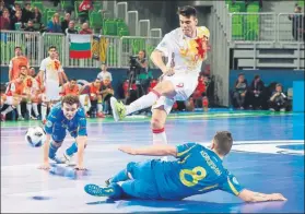  ?? EFE ?? ‘’El Bufalo’ Sergio Lozano, duda tras retirarse del Ucrania-España por una lesión muscular