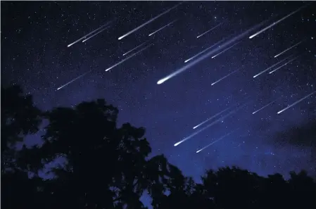  ??  ?? The Geminid meteor shower — one of the year's most anticipate­d meteor showers — is expected to be at peak viewing overnight Dec. 13-14.