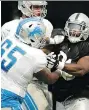  ?? ERIC RISBERG/ THE ASSOCIATED PRESS ?? The Detroit Lions and Oakland Raiders take part in a joint preseason practice on Tuesday in Napa, Calif.