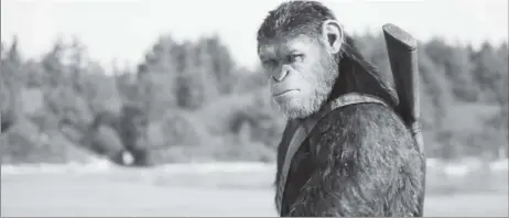  ??  ?? Andrew Serkis’ motion-captured Caesar in War for the Planet of the Apes