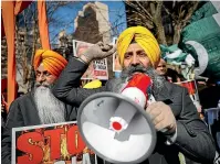  ?? AP ?? Pro-Pakistan protesters rally outside the United Nations in New York.