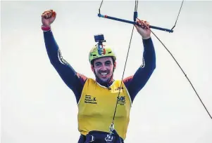  ?? | PHOTO : SAILING ENERGY ?? Axel Mazella, vainqueur de la semaine olympique française de kitefoil chez lui, à Hyères.