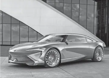 ?? GM DESIGN ?? The Buick Wildcat EV concept is seen. Buick plans to show its first EV this year.