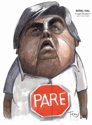  ?? DIBUJO: PABLO TEMES ?? SEÑAL VIAL Hugo Moyano