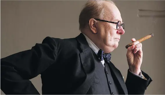  ?? JACK ENGLISH/FOCUS FEATURES VIA AP ?? Gary Oldman’s portrayal of Winston Churchill in Darkest Hour may have won a Golden Globe Award but it plays fast and loose with the facts.