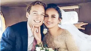  ??  ?? With husband Arthur Burnand during their wedding in the UK early last year: ‘Motherhood has changed me big time. There is purpose. I feel like I am stronger because there is more reason to everything I do.’