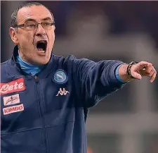  ?? ANSA ?? Maurizio Sarri, 58 anni, è sulla panchina del Napoli dal 2015