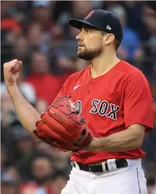 ?? NAncy lAnE / HErAld StAff filE ?? ALL ON THE LINE: Nathan Eovaldi will start tonight’s Game 6 of the American League Championsh­ip Series against the Astros in Houston.