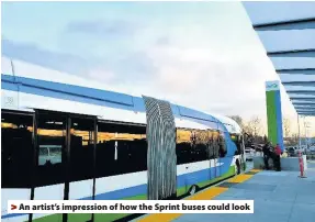  ??  ?? > An artist’s impression of how the Sprint buses could look