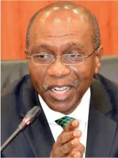  ??  ?? Godwin Emefiele, CBN Governor