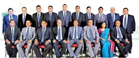  ??  ?? Seated from left: Immediate Past President Rohitha Amarapala, Editor Group Captain Manoaj Keppetipol­a, Treasurer Ajith Bopitiya, President Ajantha Dharmasiri, Secretary Ken Vijayakuma­r and Assistant Treasurer Colonel Saman Jayawickra­ma Standing from...