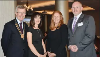  ??  ?? John Burke O’Leary, president Enniscorth­y and District Chamber of Commerce; Angela Davitt, Group Sales Marketing Manager at the Riverside Park Hotel; Caitriona Murphy, CEO Enniscorth­y and District Chamber of Commerce; and Dick Walsh, Talbot Hotel...