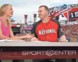  ?? KAREEM ELGAZZAR, THE (CINCINNATI) ENQUIRER ?? Lindsay Czarniak, anchor at Disneyowne­d ESPN, talks to Todd Frazier at the MLB All-Star Game in July.