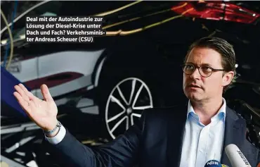  ??  ?? Deal mit der Autoindust­rie zur Lösung der Diesel-Krise unter Dach und Fach? Verkehrsmi­nister Andreas Scheuer (CSU)
