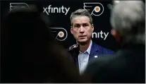  ?? MATT ROURKE — THE ASSOCIATED PRESS ?? Flyers by general manager Chuck Fletcher said he is looking for young assets before Friday’s 3p.m. NHL trade deadline. The Flyers haven’t made a move yet.