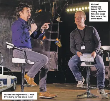  ?? ?? Richard Hammond joined PC’S Danny Hopkins for a live stage interview on his show debut.