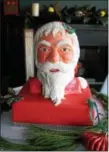  ?? PHOTO BY EMILY RYAN ?? General Warren’s pastry chef created this eye-catching Santa cake.