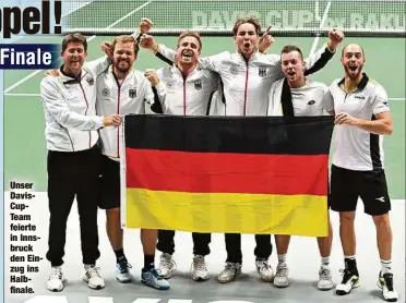  ?? ?? Unser DavisCupTe­am feierte in Innsbruck den Einzug ins Halbfinale.