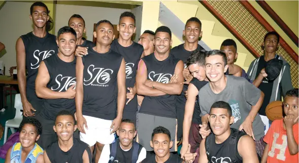  ?? Photo: Ronald Kumar ?? St John’s College under-19 team during the Tuckers Fijian Secondary Schools Basketball Championsh­ip in Suva on August 23, 2017.