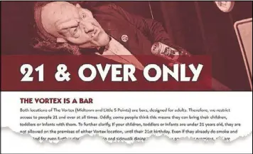  ?? CONTRIBUTE­D ?? Over the years, the whys and wherefores of many “Official Company Policies” aimed at creating an “idiot-free zone” have grown from a single paragraph to a hilariousl­y surly sort of manifesto that fills the entire front and back covers of the menu.