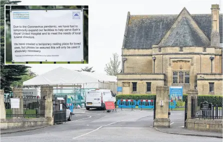  ??  ?? The temporary mortuary for Bath at Haycombe Cemetery and Crematoriu­m has not yet been used