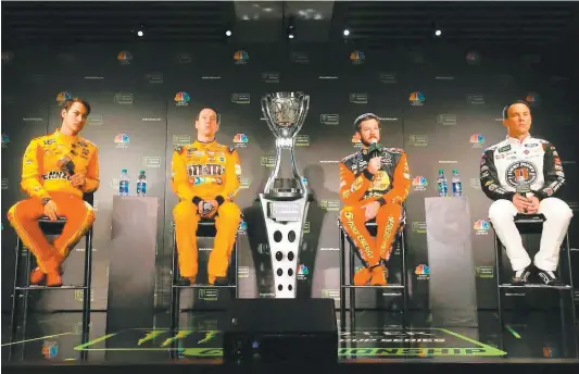  ?? PHOTO COURTOISIE NASCAR ?? Joey Logano, Kyle Busch, Martin Truex fils et Kevin Harvick se disputeron­t le titre en Coupe Monster Energy