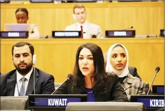  ?? KUNA photo ?? Anaes Hamed Al-Ostad Kuwait’s diplomatic attache during a session of the Second Committee of the United Nations General Assembly.