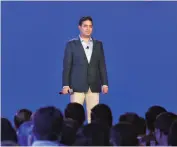  ?? KAMLESH ?? Jio’s director and Mukesh Ambani’s son, Akash, at the unveiling of iPhone 8 and 8 Plus, in Mumbai, on Friday. Apple CEO Tim Cook adressed the event via an audio-visual presentati­on