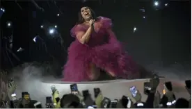  ??  ?? Lizzo performing “Jerome” at the American Music Awards in Los Angeles.