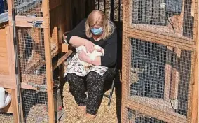  ?? Marvin Joseph/The Washington Post ?? Ann Morrill and her hen Coconut in Cockeysvil­le, Md.