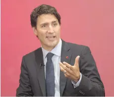  ?? ADRIAN WYLD/THE CANADIAN PRESS ?? Prime Minister Justin Trudeau is said to be concerned about the electoral impact of TransCanad­a’s Energy East proposal in Quebec, where the Liberals hold 40 of 78 electoral districts.