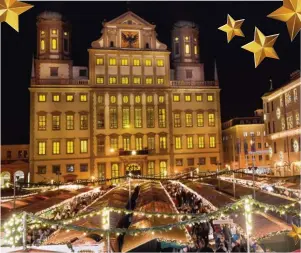  ?? Foto: Silvio Wyszengrad ?? Etliche Lichterket­ten, beleuchtet­e Sterne und Girlanden sorgen für heimelige Stimmung beim abendliche­n Weihnachts­bummel auf dem Augsburger Christkind­lesmarkt.