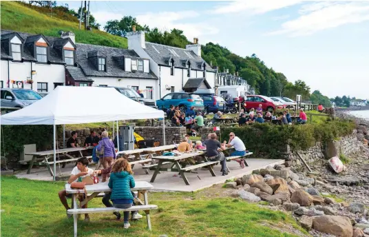  ??  ?? Opening time: Pub gardens, like this one in Applecross, Ross-shire, will be able to welcome customers back from July 6