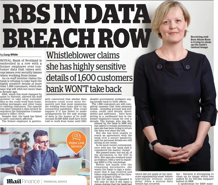  ??  ?? Receiving end: Boss Alison Rose is trying to clean up the bank’s tainted image