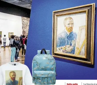  ??  ?? Sulla pelle Maglia, zaino e scarpe Vans con opere di Van Gogh. A destra, una mostra “immersiva” e la lavorazion­e del film “Loving Vincent”