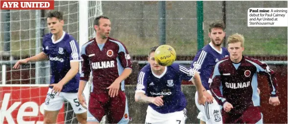  ??  ?? Paul mine A winning debut for Paul Cairney and Ayr United at Stenhousem­uir