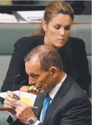  ?? Tony Abbott during his brief reign as Prime Minister and his chief- of- staff at that time Peta Credlin. ??