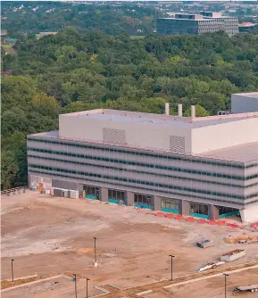  ??  ?? Right: The aim of Pfizer’s new R&amp;D lab outside St. Louis, currently under constructi­on, is “to spark innovation and new approaches to scientific challenges.”