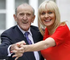  ??  ?? LEGAL EAGLE: Ireland’s oldest practising barrister Maurice Gaffney, pictured at the Irish Law Awards three years ago with Miriam O’Callaghan, was recognised for his contributi­on to law