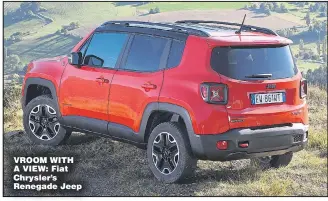  ??  ?? VROOM WITH A VIEW: Fiat Chrysler’s Renegade Jeep