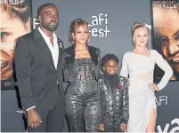  ?? KEVIN WINTER GETTY IMAGES FILE PHOTO ?? Shamier Anderson, left, with fellow “Bruised” cast members, says it was a “no-brainer” to join Halle Berry’s directoria­l debut before he even finished reading the script.